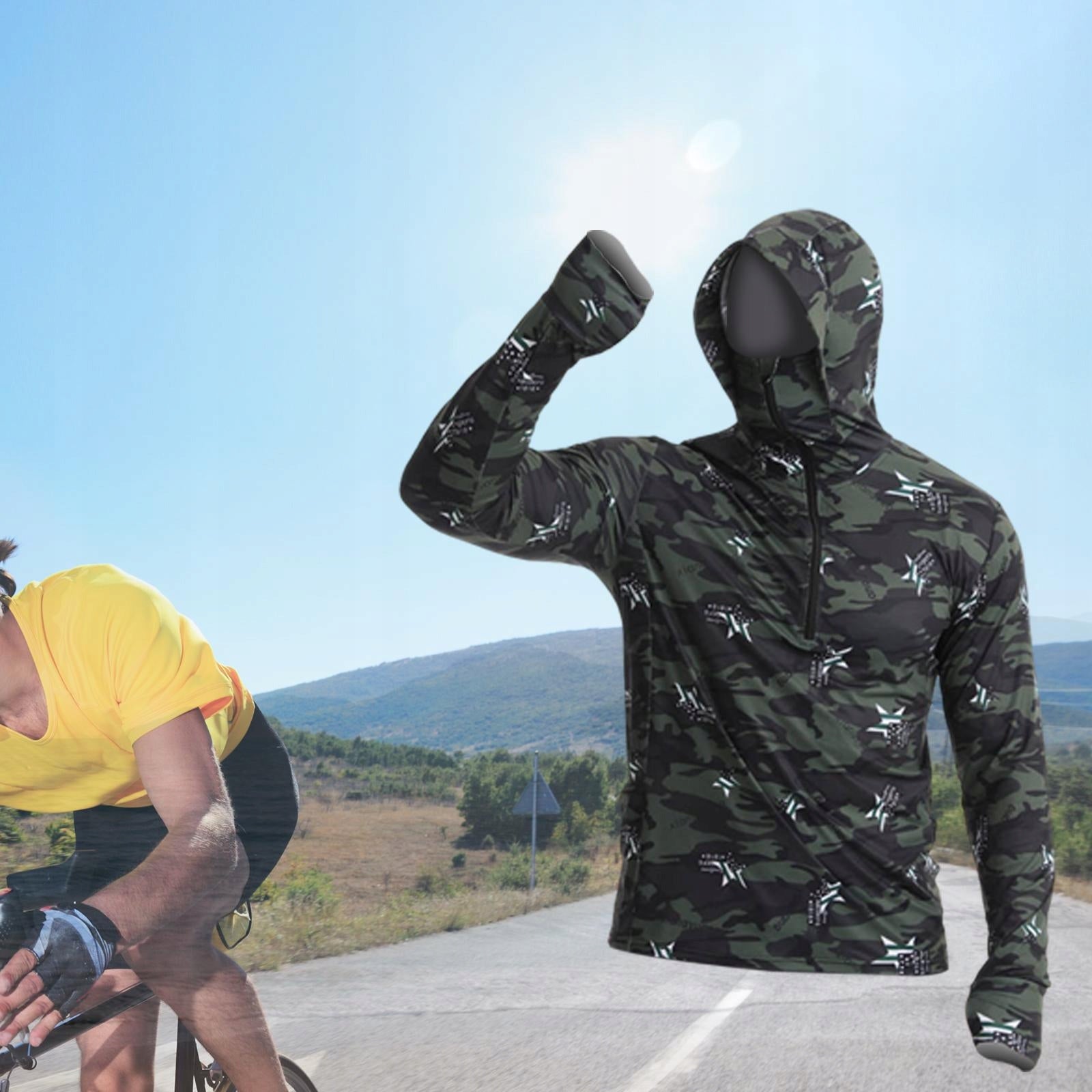 Vyriški lengvi ilgarankoviai marškinėliai nuo saulės, greitai džiūstantys, 3XL