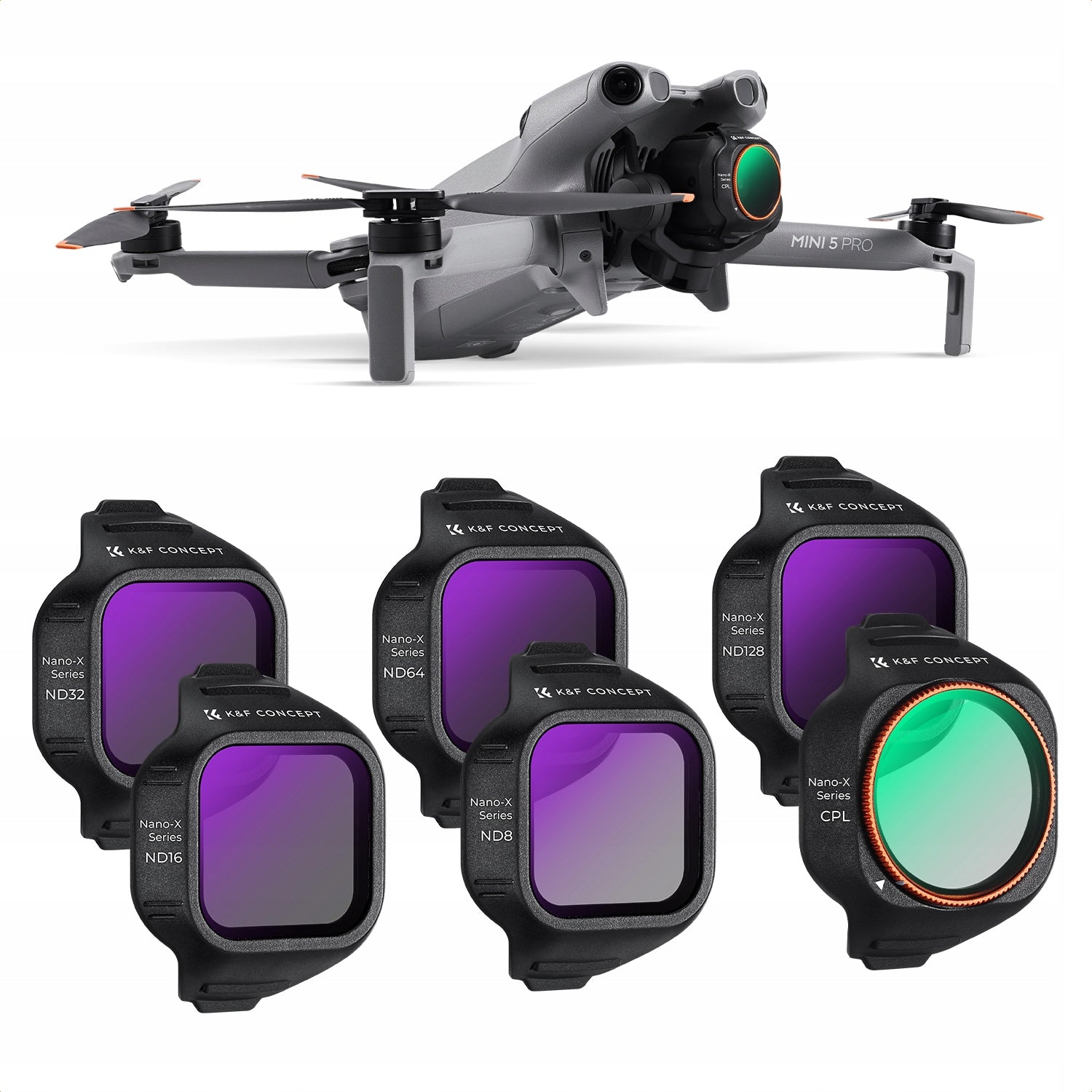 6in1 Filter Kit CPL Filter Grey ND8 ND16 ND32 ND64 ND128 DJI Mini 5 Pro