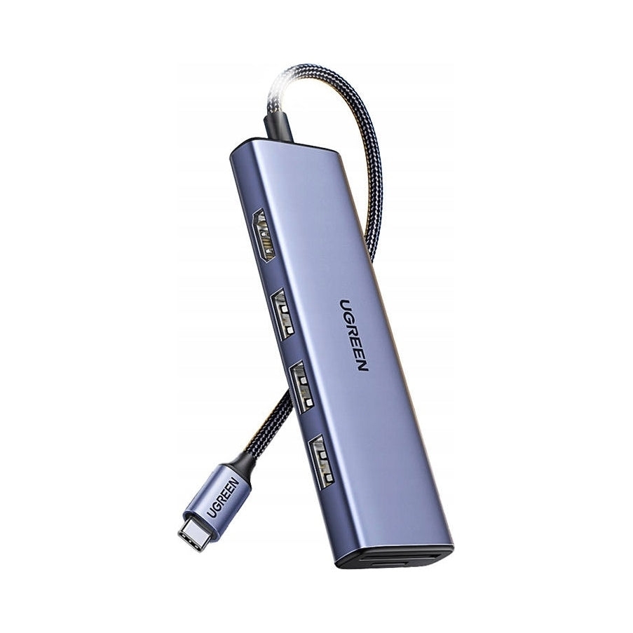6in1 HUB USB-C Adapter - HDMI / USB-A / SD TF Card Reader - Grey
