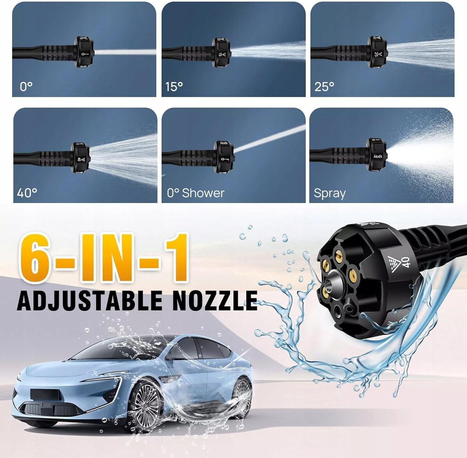 6in1 LAVE Car Water Gun High Pressure Cordless 21V 300Bar / 3000PSI Manufacturer code WZ-XCJ2