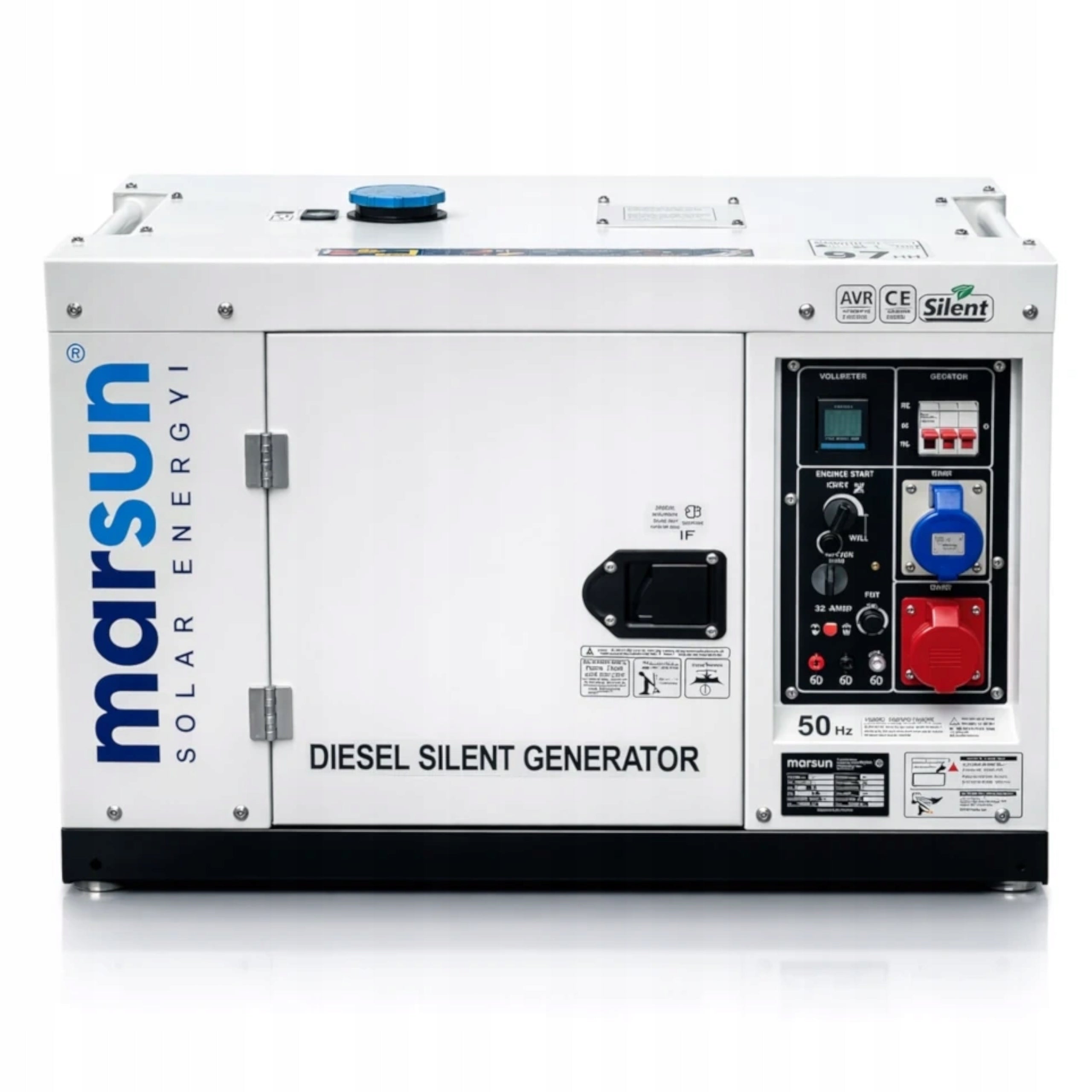 6kW DIESEL AVR GENERATOR SET COMPATIBLE WITH DEYE MARSUN 3-PHASE Brand marsun SOLAR ENERGY