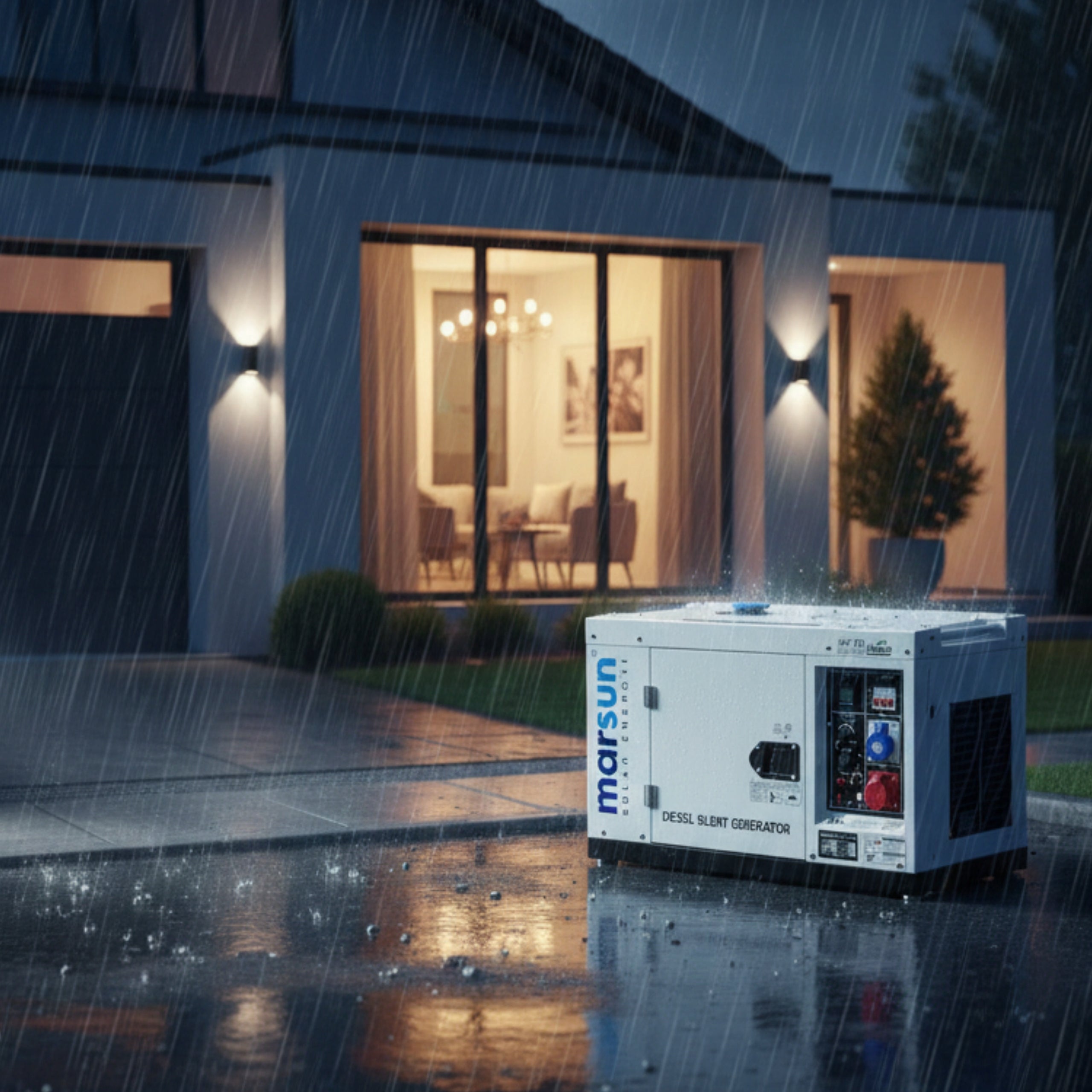 6kW DIESEL AVR GENERATOR SET COMPATIBLE WITH DEYE MARSUN 3-PHASE Model MVD6000