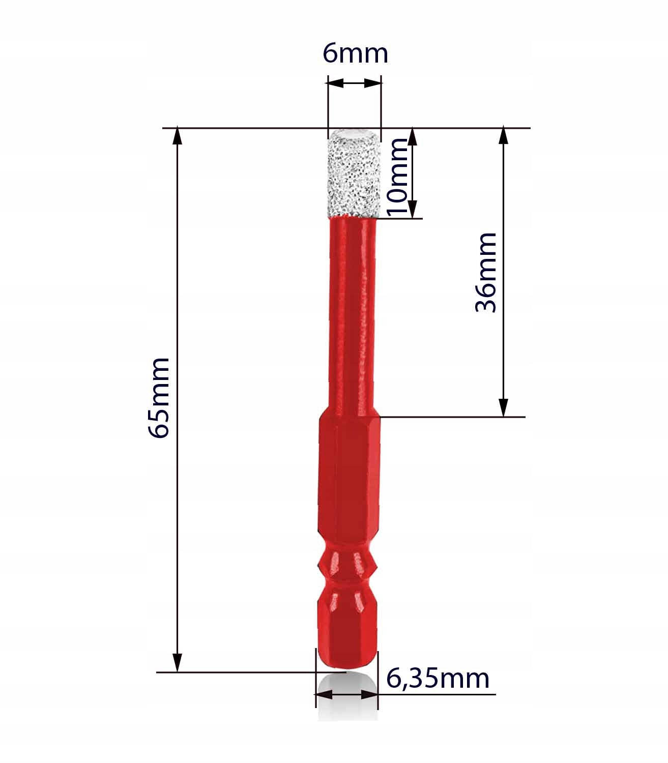 6mm DIAMOND DRILL BIT HOLE SAW FOR HEX STONEWARE EAN (GTIN) 5907737328375