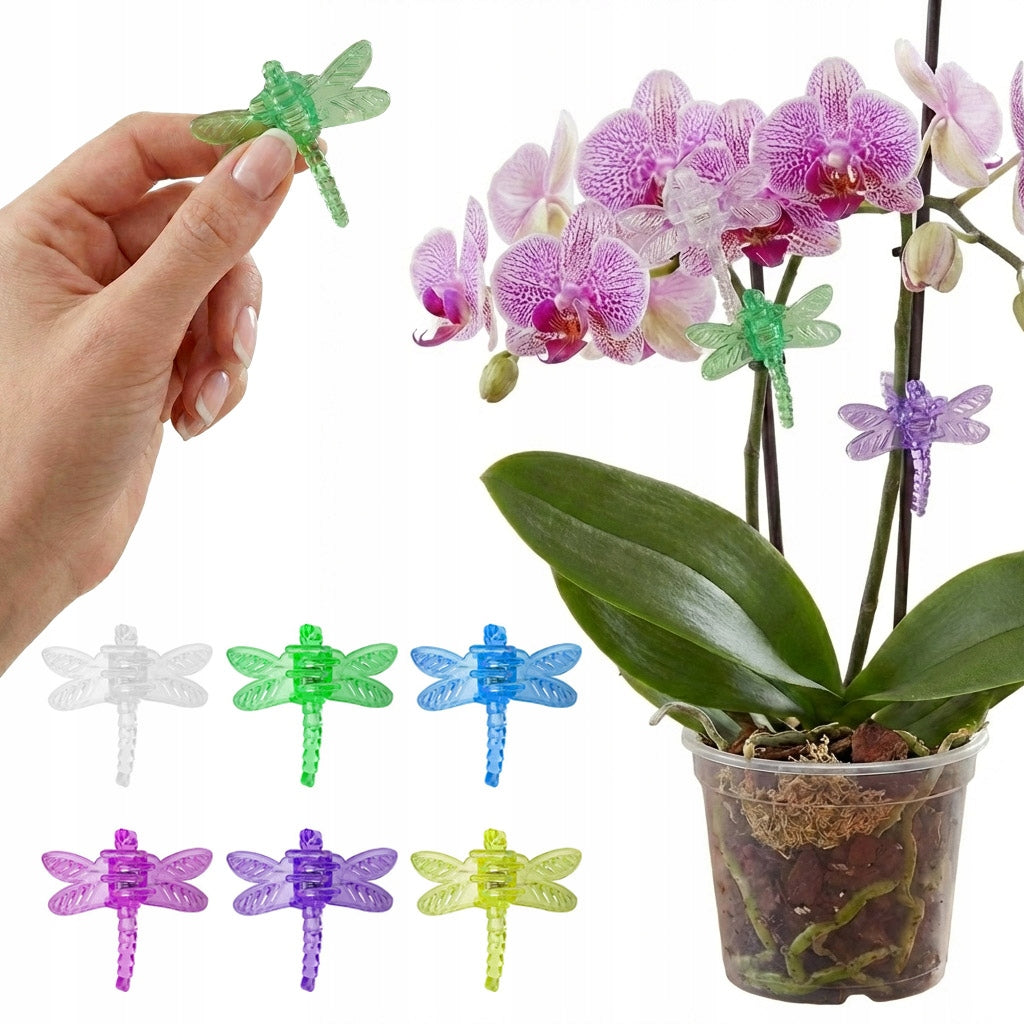 6pcs DECORATIVE CLIP DRAGONFLY CLIP FASTENING SUPPORTS AND STEMS OF ORCHID PLANTS