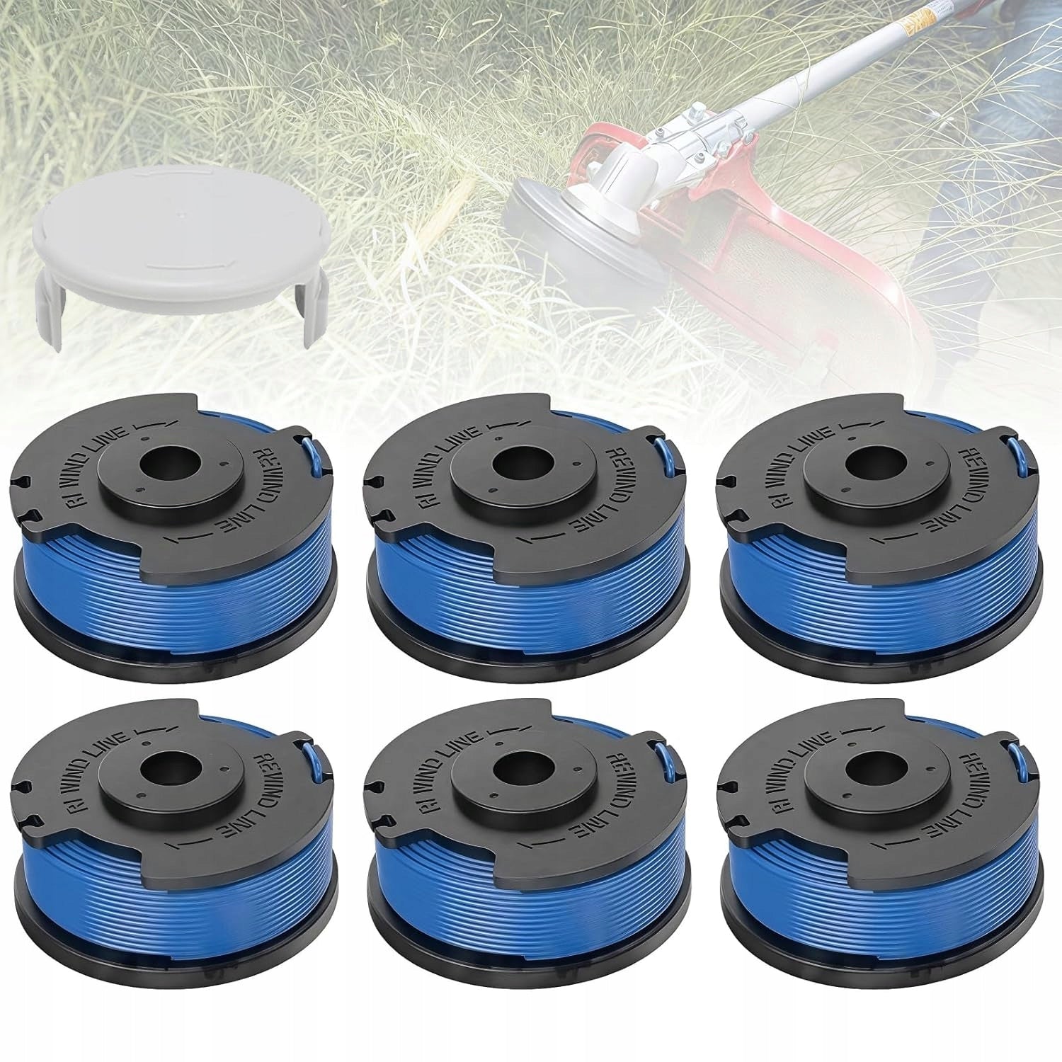 6pcs Spool with 1,6mm Line for Ryobi