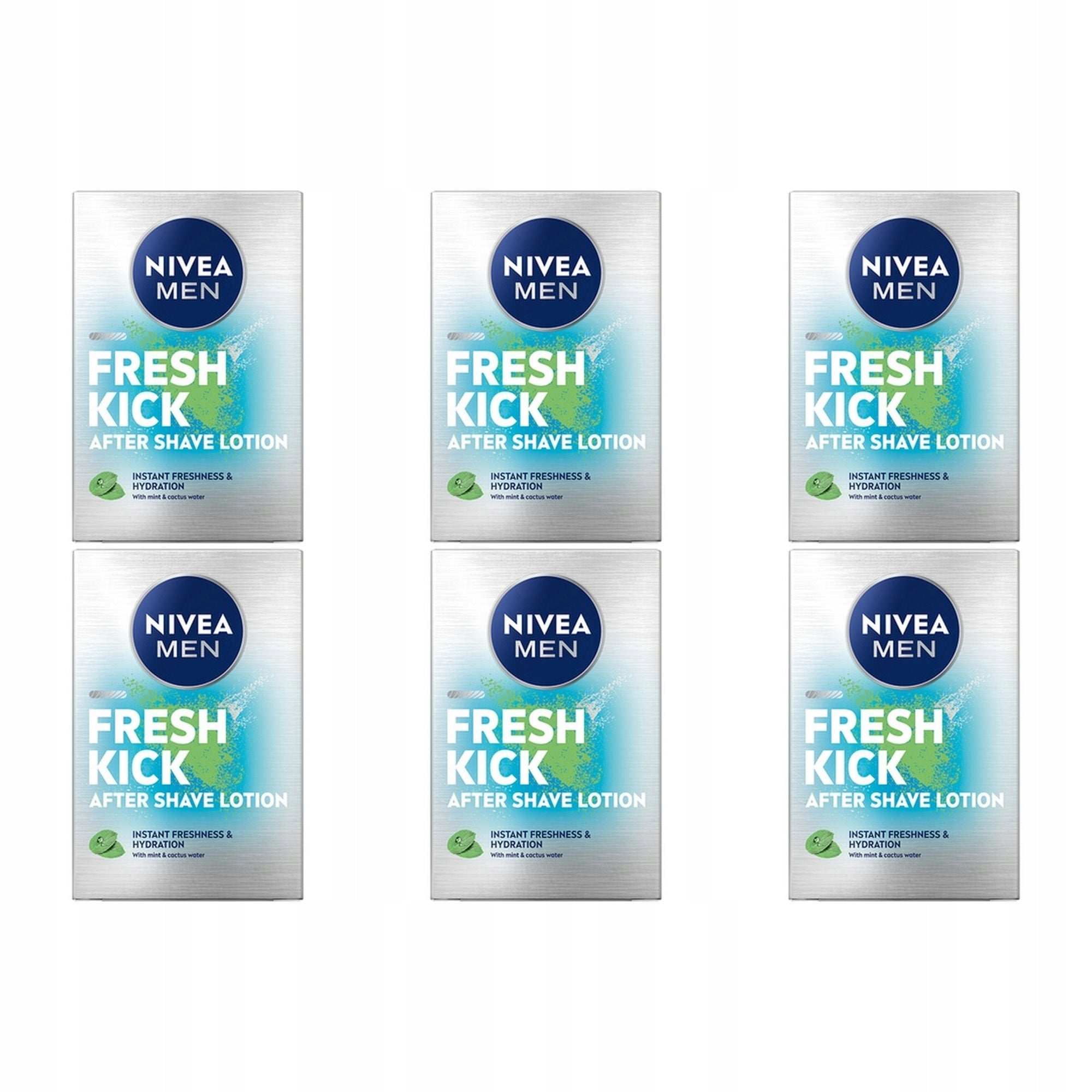6x 100ml Nivea MEN Fresh Kick After Shave