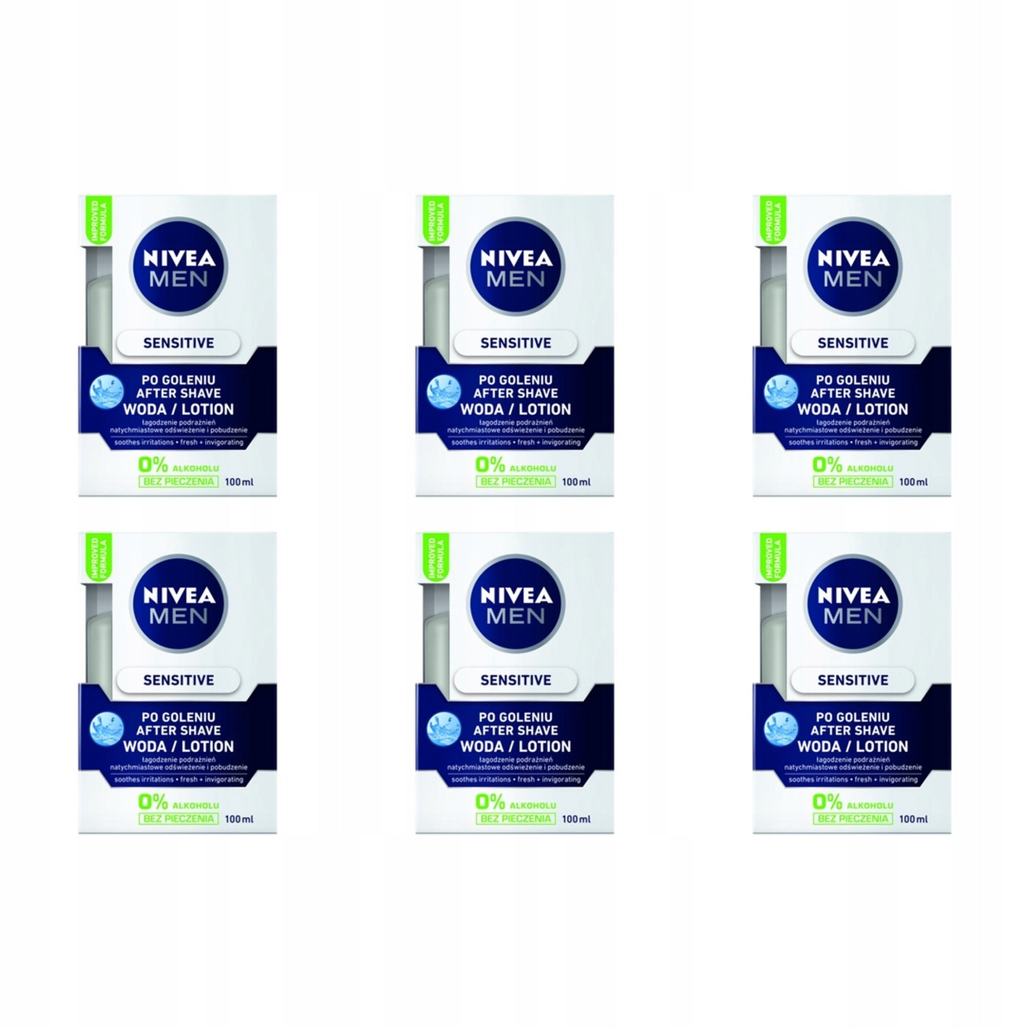 6x 100ml Nivea Soothing After Shave Sensitive