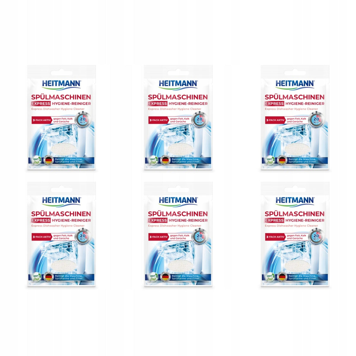 6x 30g Heitmann Dishwasher Cleaner Express