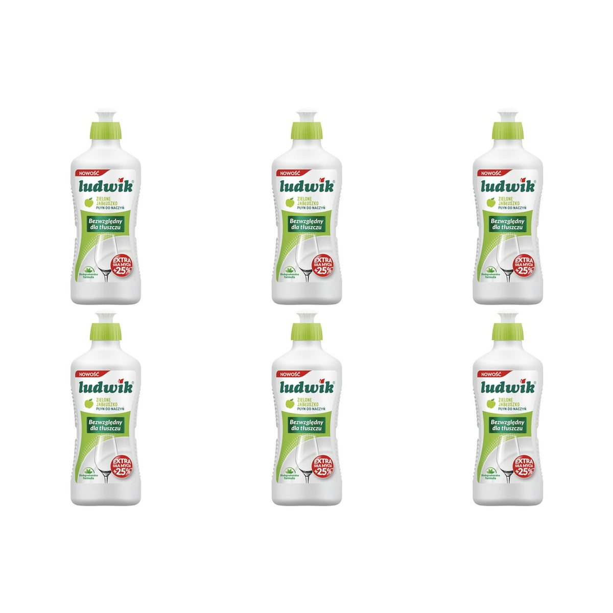 6x 450g Ludwik dishwashing liquid - green apple