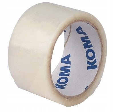 6x 48mm/60y ADHESIVE TAPE FOR PACKAGING RUBBER Transparent KOMA Brand KOMA