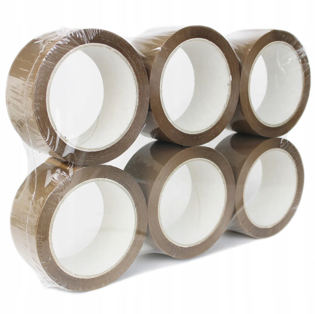 6x ADHESIVE PACKING TAPE STRONG BROWN PACKING TAPE