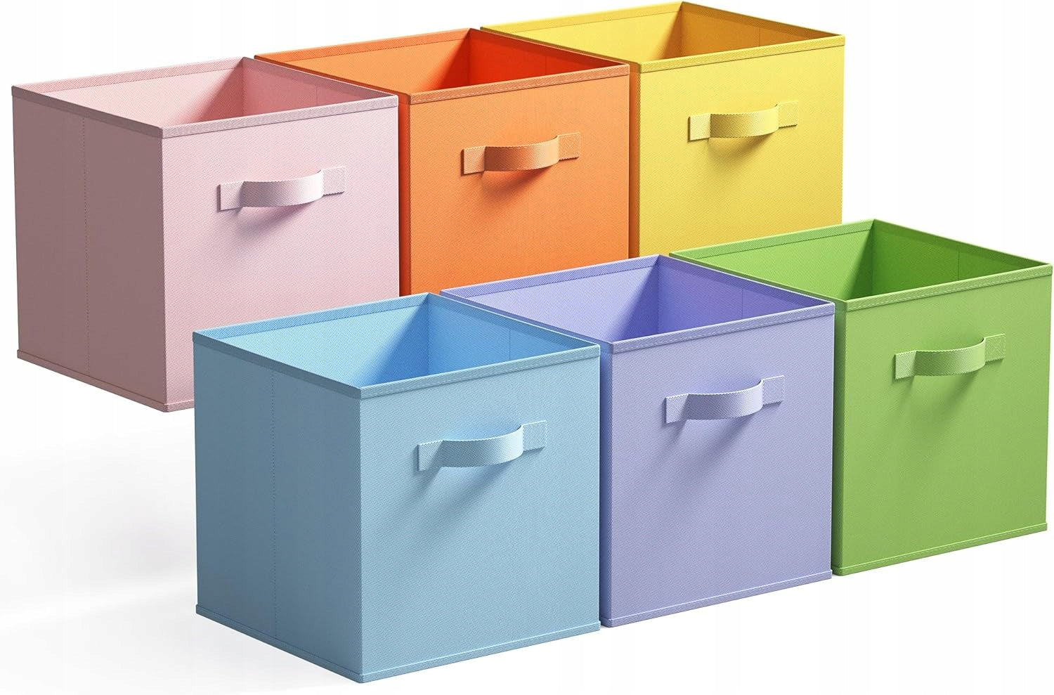 6x CHILDREN'S TOY BOXES 27x27 CM FOLDING ORGANIZERS LARGE