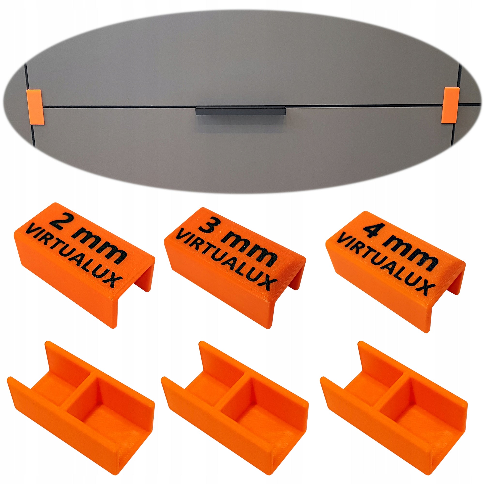 6x Carpentry Handle for Front Mounting Ideal Slot 2,3,4mm Plate 18mm