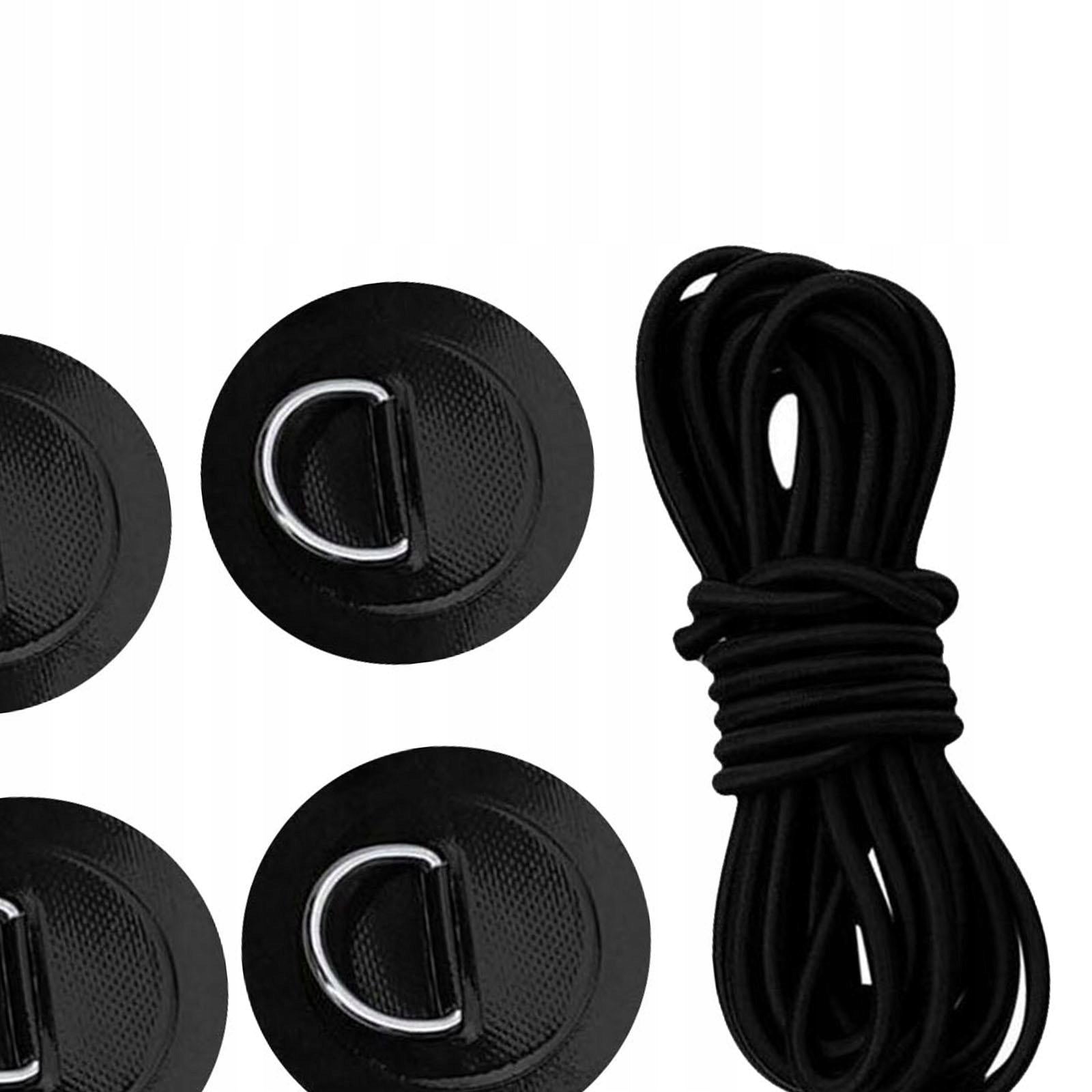 6x D Ring Patch Tie Down Elastic Bungee Rope Deck Attachment Kit D Black Material other