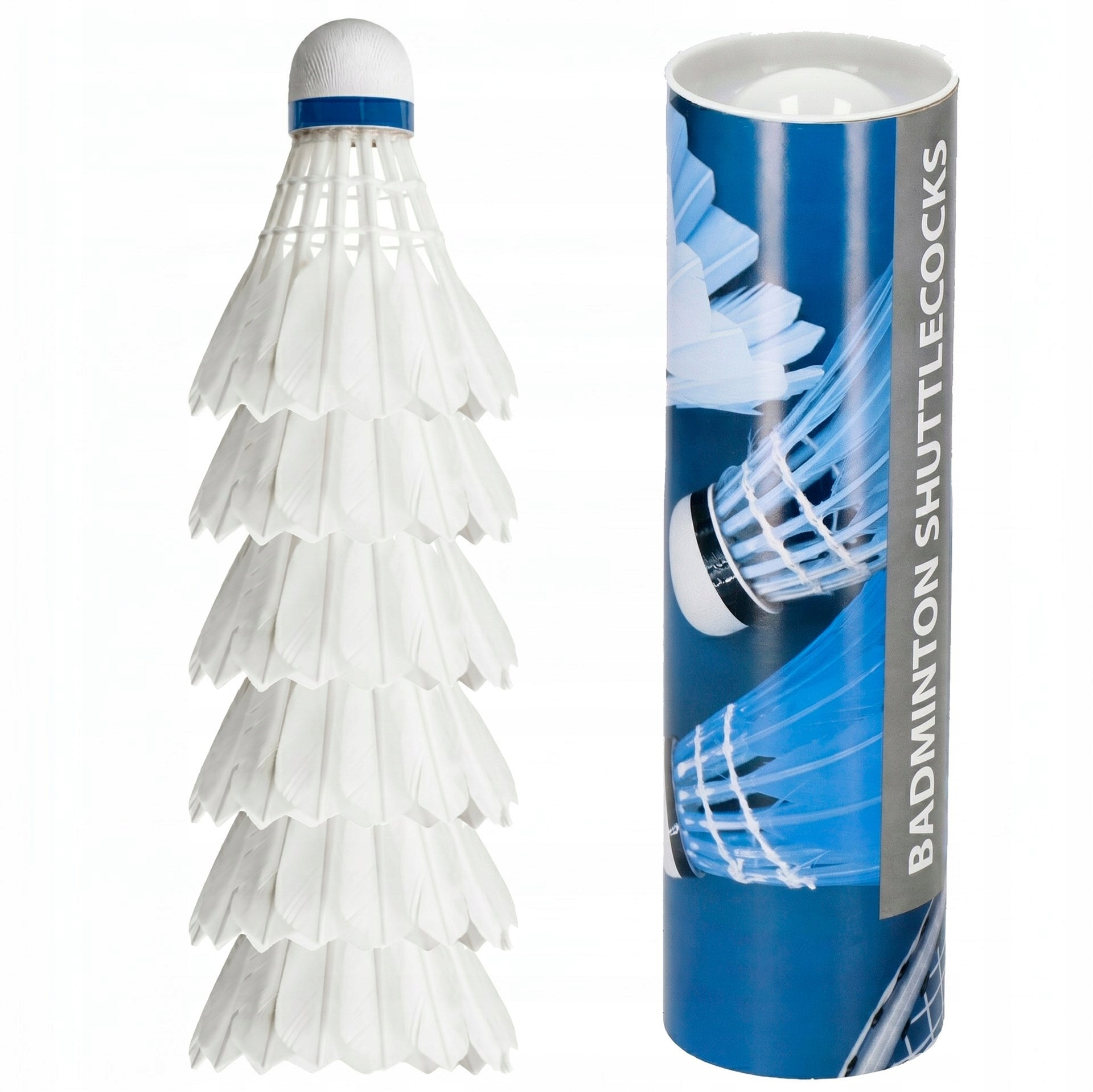 6x FEATHER DARTS FOR BADMINTON FEATHER TUBE 6 PCS SET WHITE DART Color white