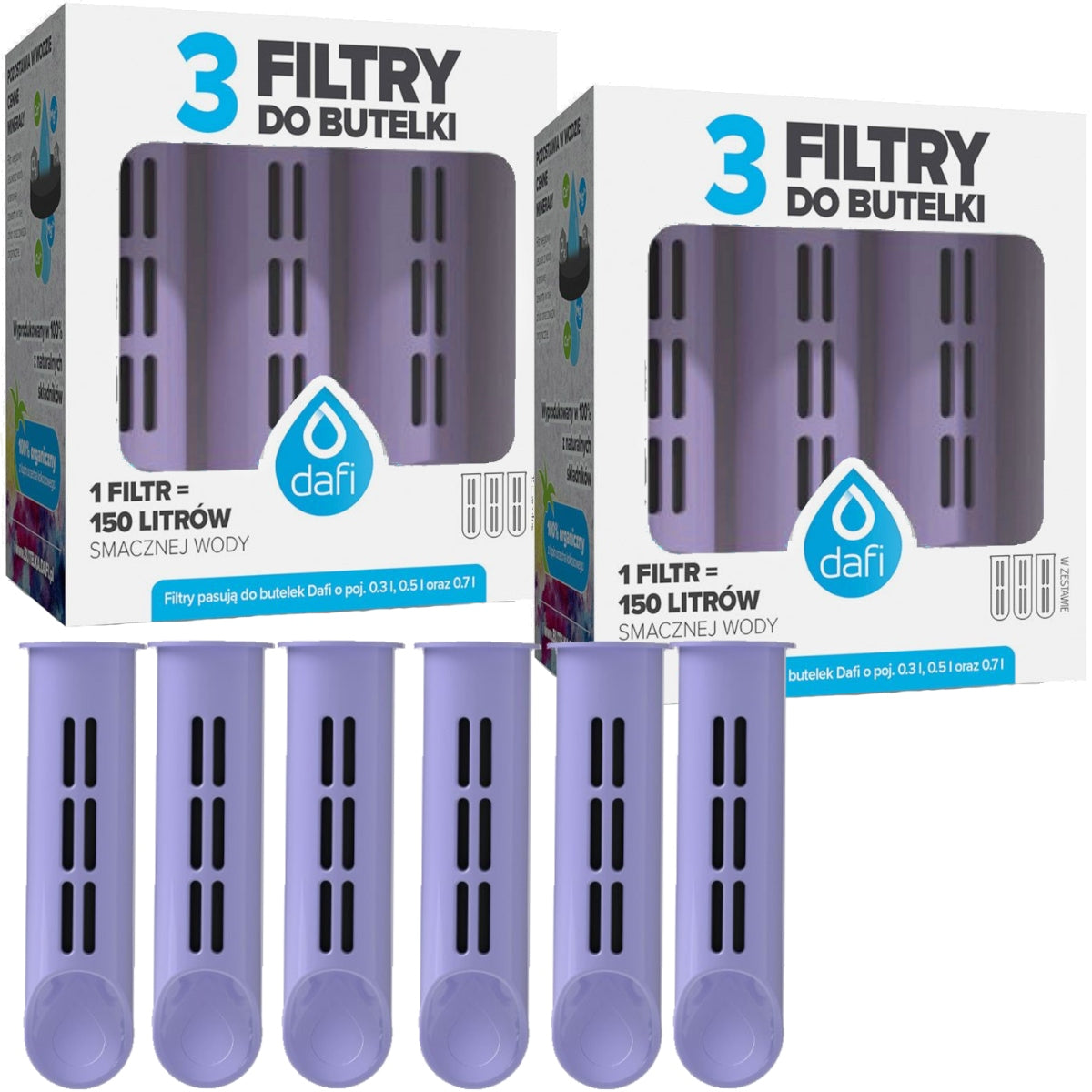 6x Filter for bottle Dafi Soft Solid lavender + universal toothbrush Manufacturer code 2X074008+04281