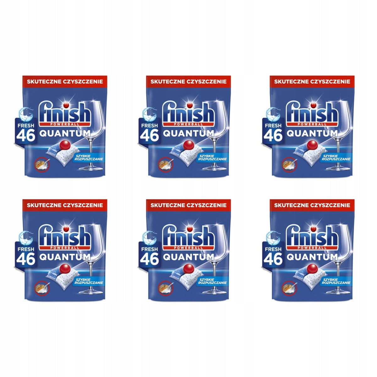 6x Finish Quantum All-in-1 46 fresh capsules