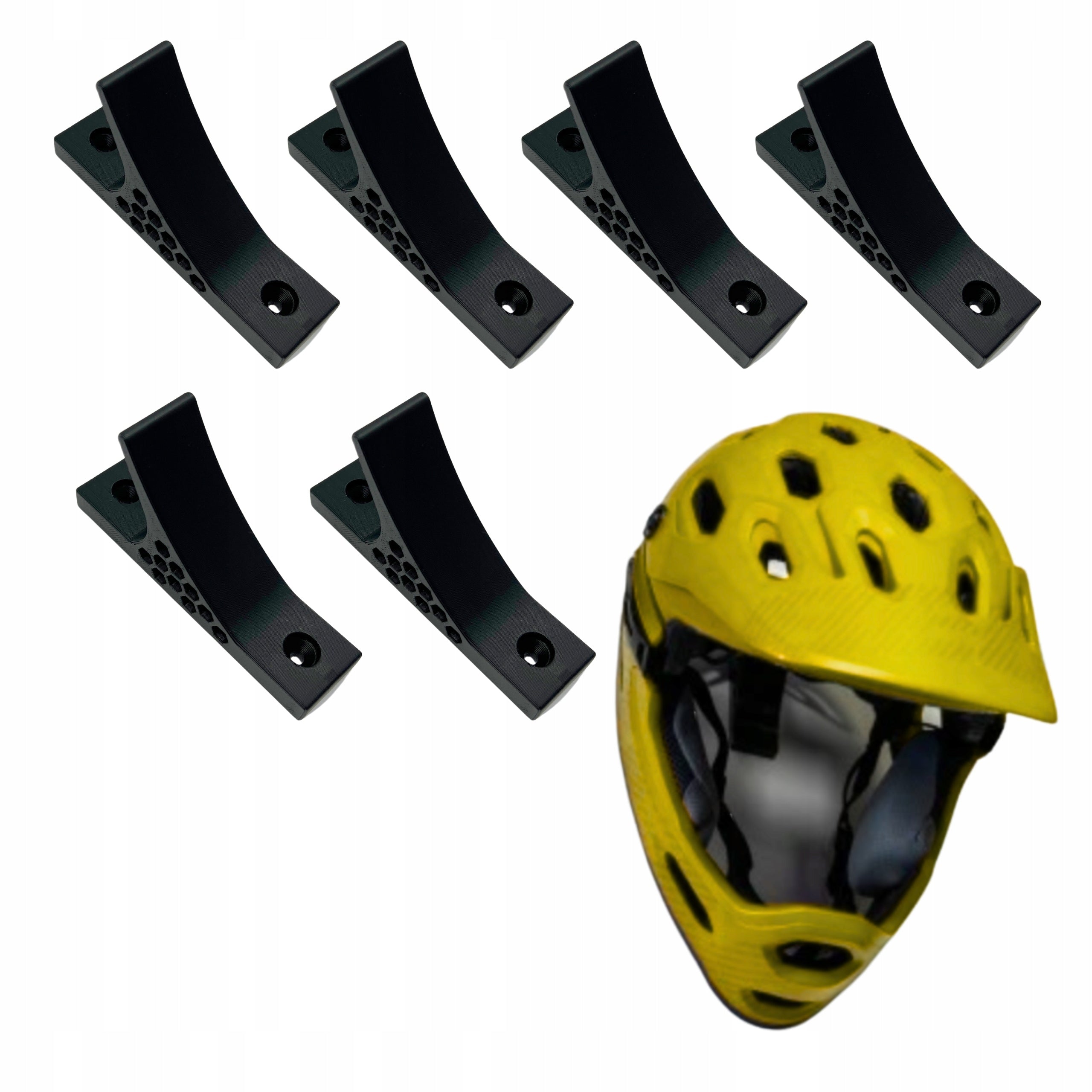 6x Hanger Bicycle Helmet Holder Moto Black Super Strong Wall Hook Brand no brand