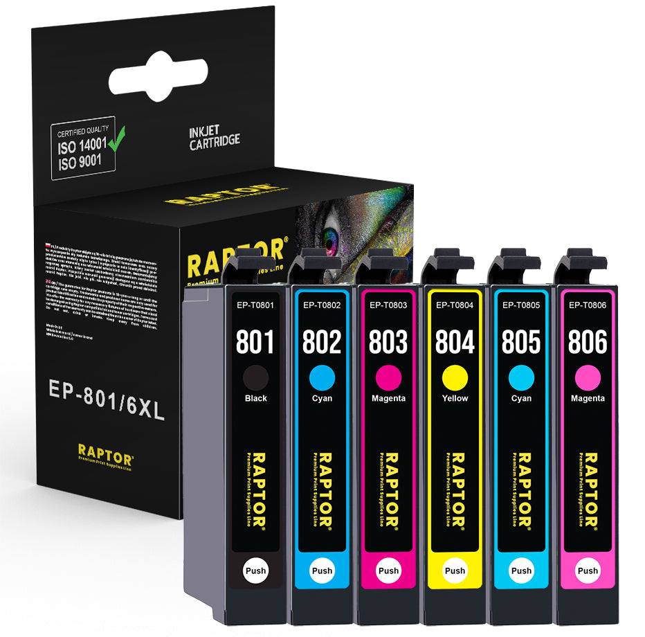 6x INK CARTRIDGE FOR EPSON PX710W PX720WD PX730WD SET Manufacturer Raptor