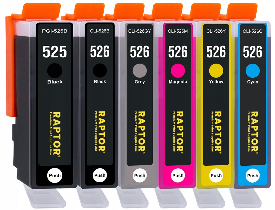 6x INK FOR CANON CLI526 PGI525 MG8150 MG8240 Manufacturer Raptor