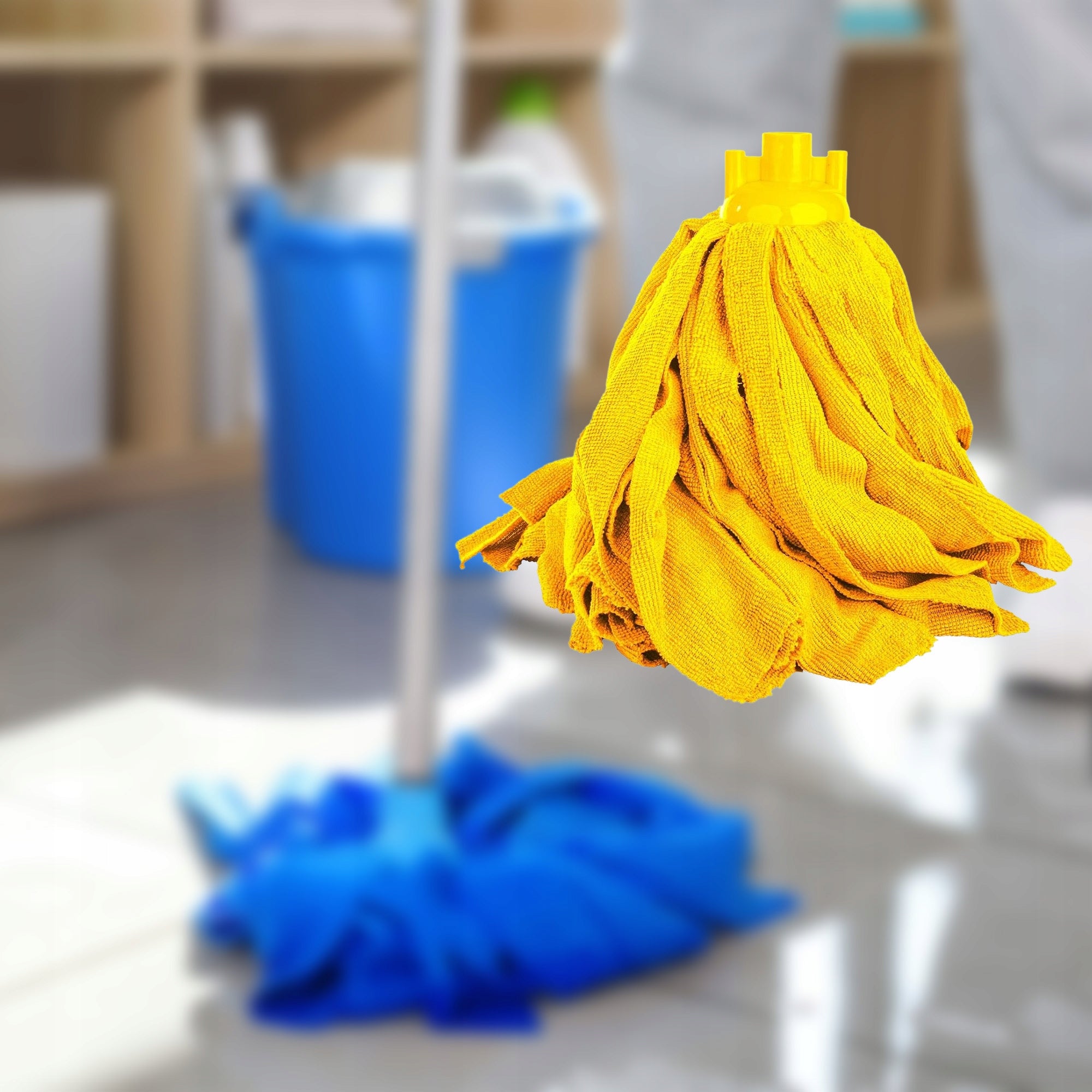 6x MOP TIP YELLOW MICROFIBER STRIPED SUPERCHLONNY CLARA Packaging status original