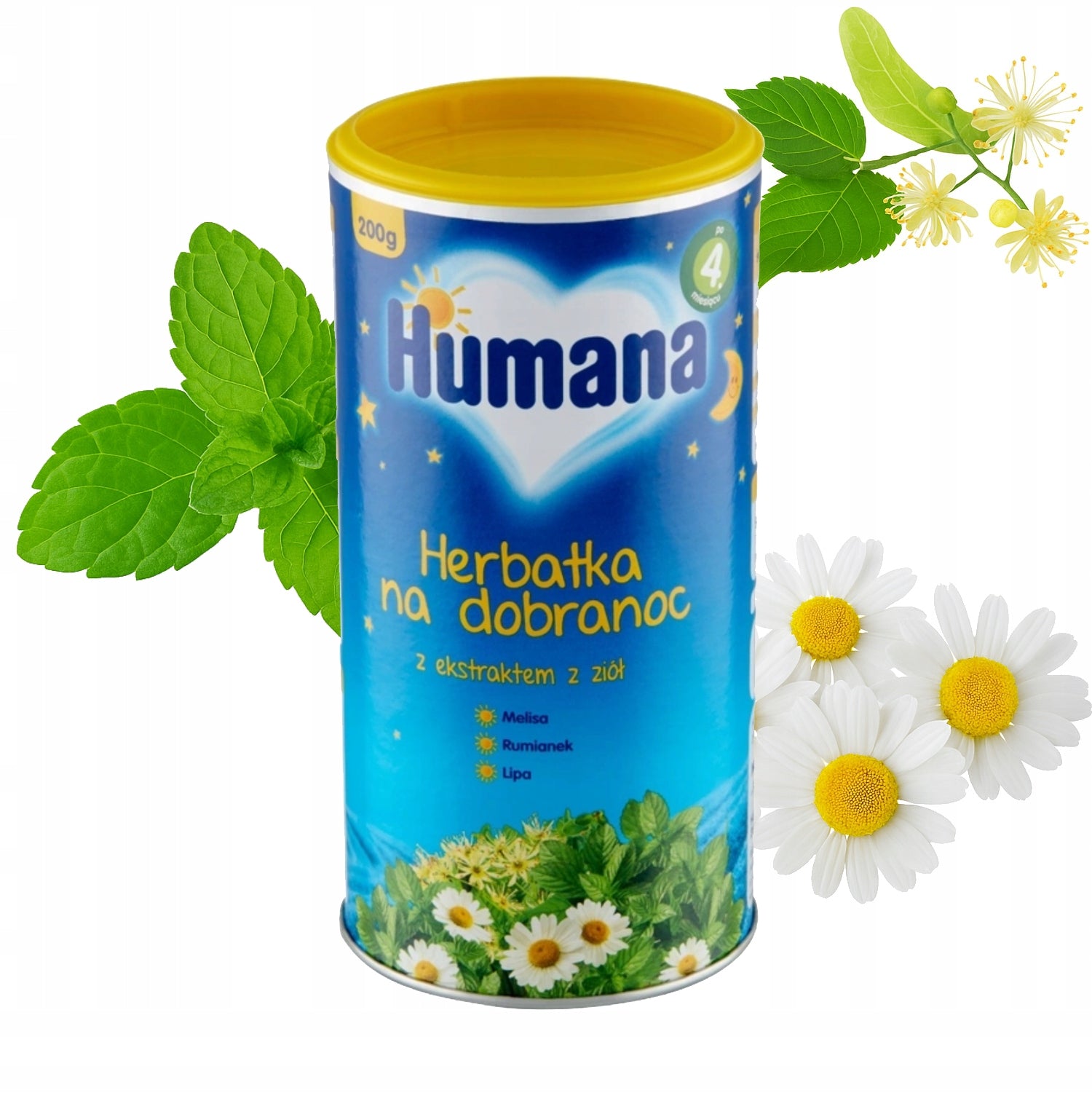 6x Natural Baby Tea 4m+ for Bedtime HUMANA 200g Helps you fall asleep Medical device no
