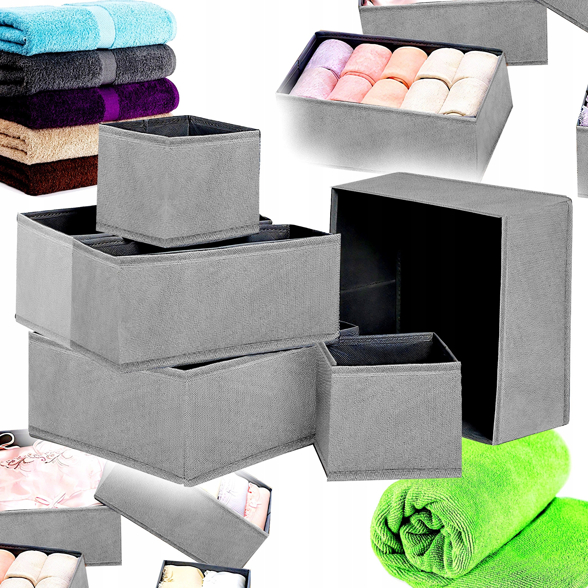 6x ORGANIZER 6X FOR CLOSET CLOTHES DRAWERS UNDERWEAR SOCKS CONTAINER Packaging status original