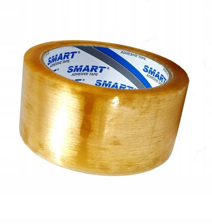 6x PACKING TAPE SMART TRANSPARENT RUBBER 48mm/66y STRONG Brand Smart