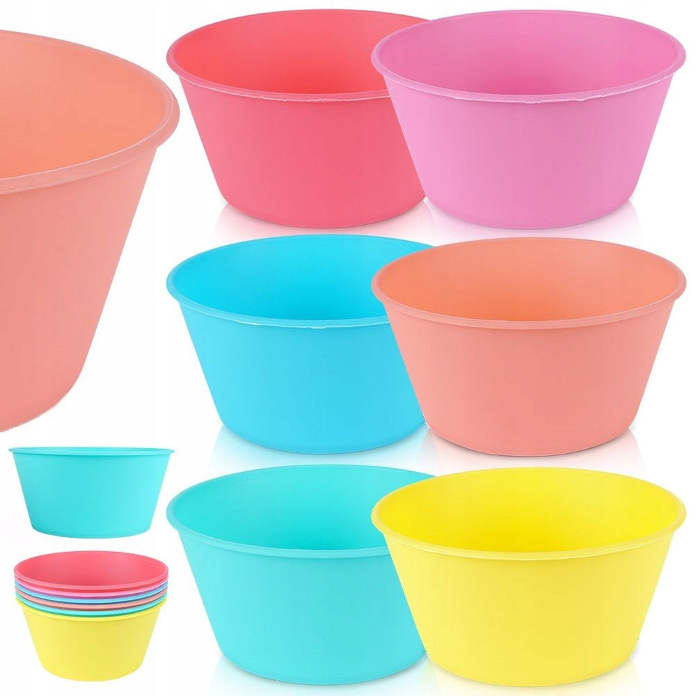 6x Plastic Cups Reusable Hiking Picnic Bowl Set 400ml