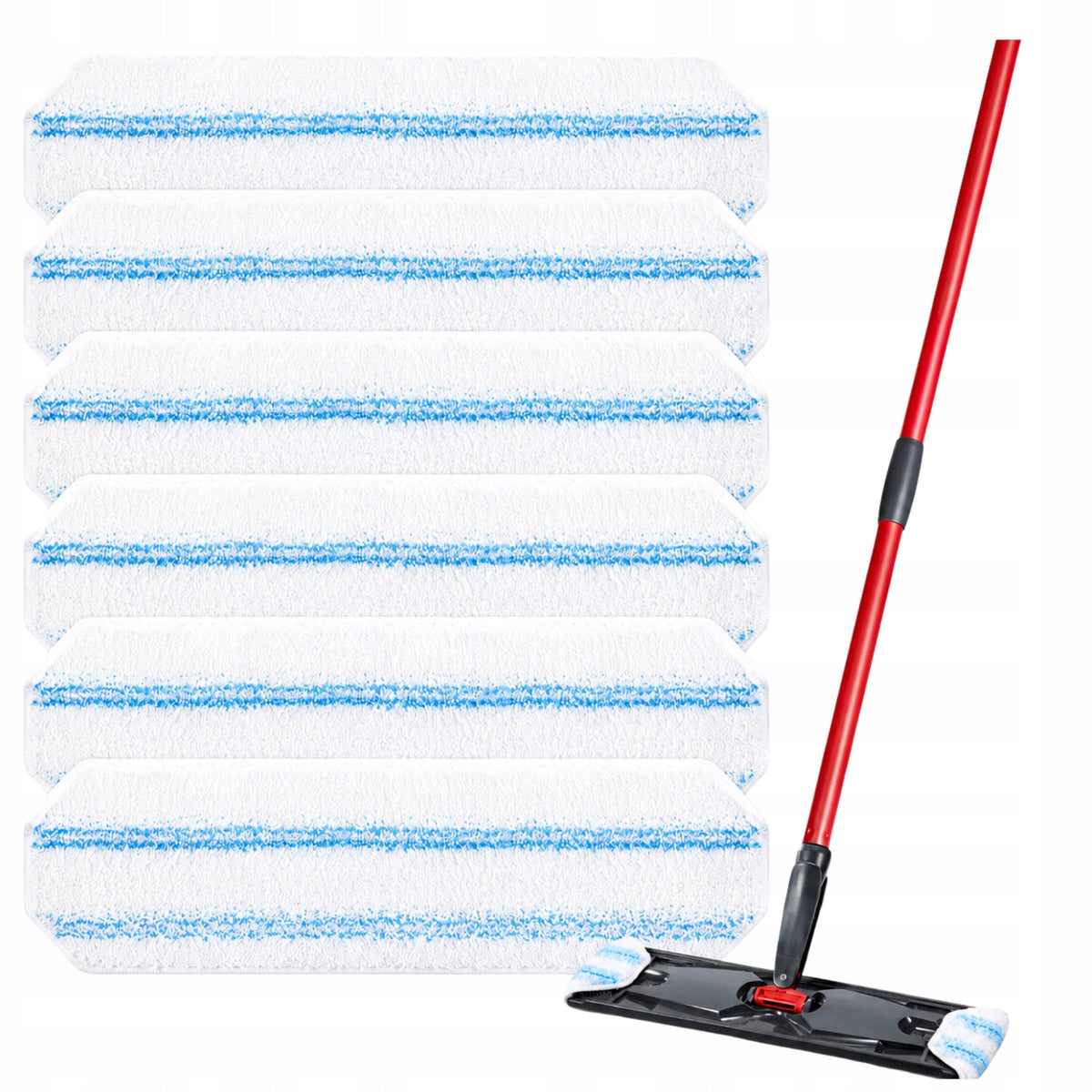 6x REFILL MICROFIBER COVER FOR VILEDA H2prO EXTRA MOP