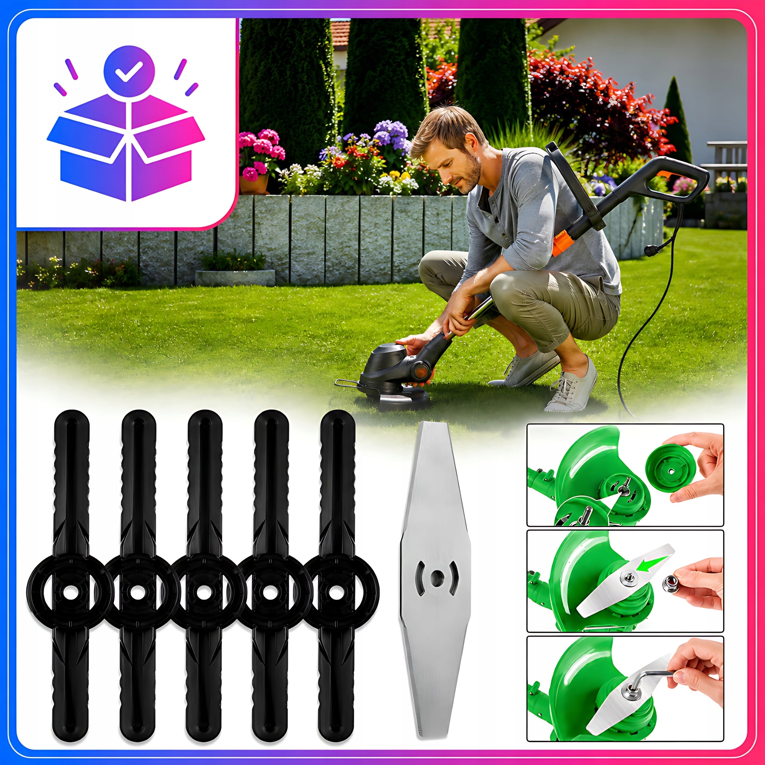 6x SCYTHE TRIMMER BLADES SET GRASS BLADES DISC REPLACEMENT DISCS Brand totalstore