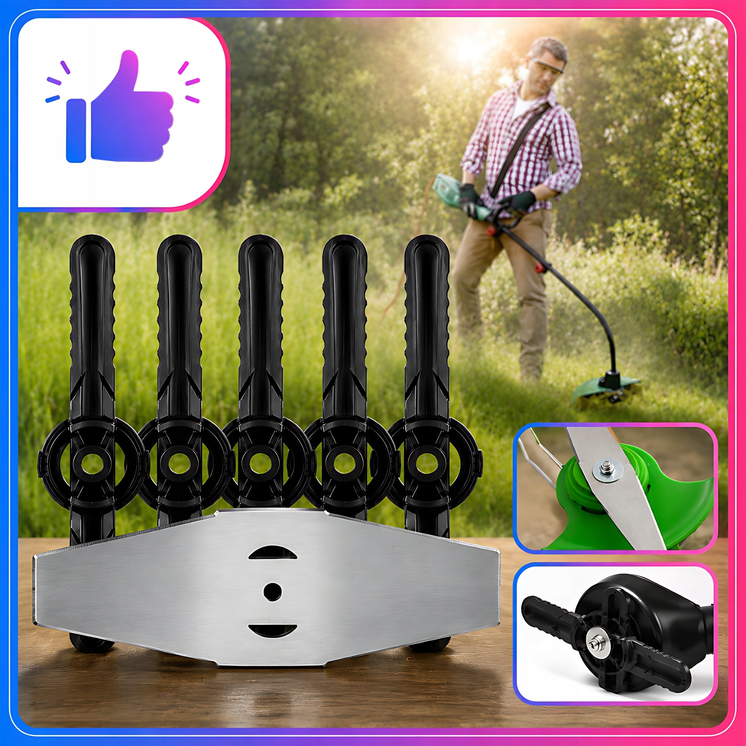 6x SCYTHE TRIMMER BLADES SET GRASS BLADES DISC REPLACEMENT DISCS Packaging status original