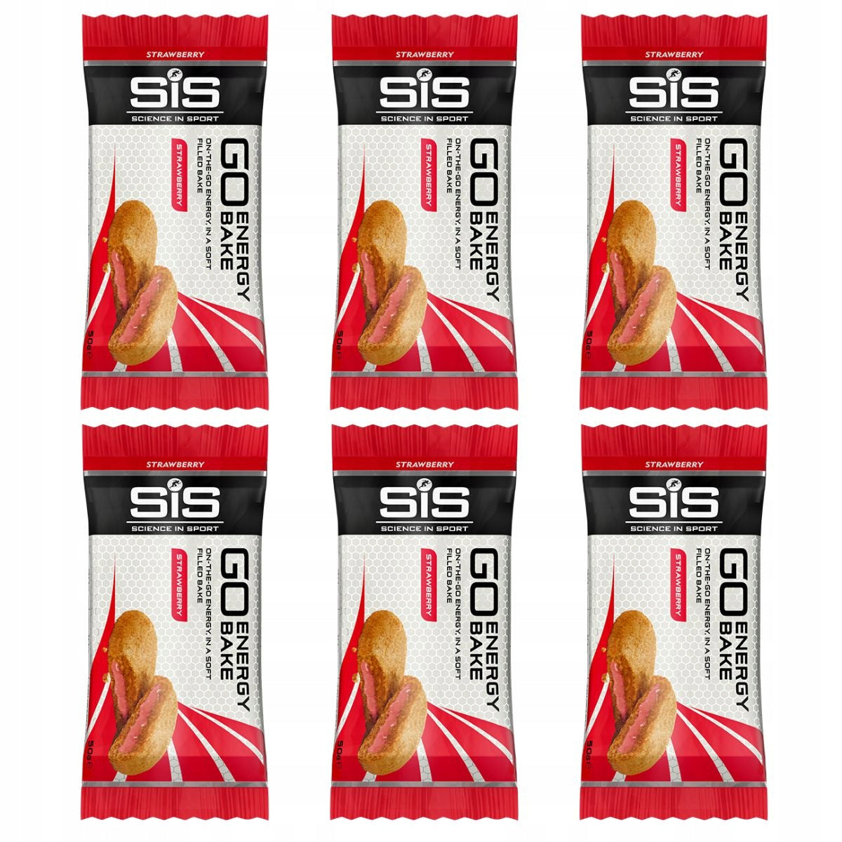 6x SIS ENERGY COOKIE 50G SIS GO ENERGY BAKE STRAWBERRY CARBOHYDRATES