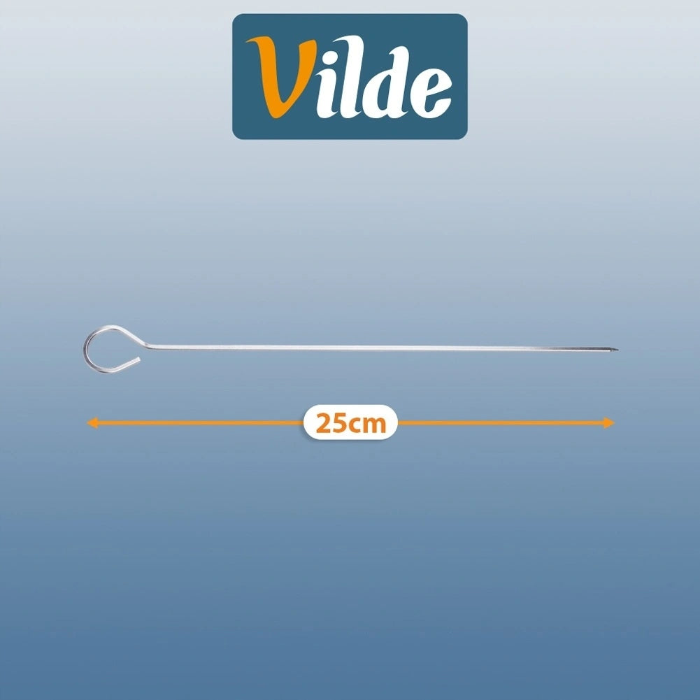 6x SKEWERS grill meat vegetables steel pins 25 cm VILDE Length 25 cm