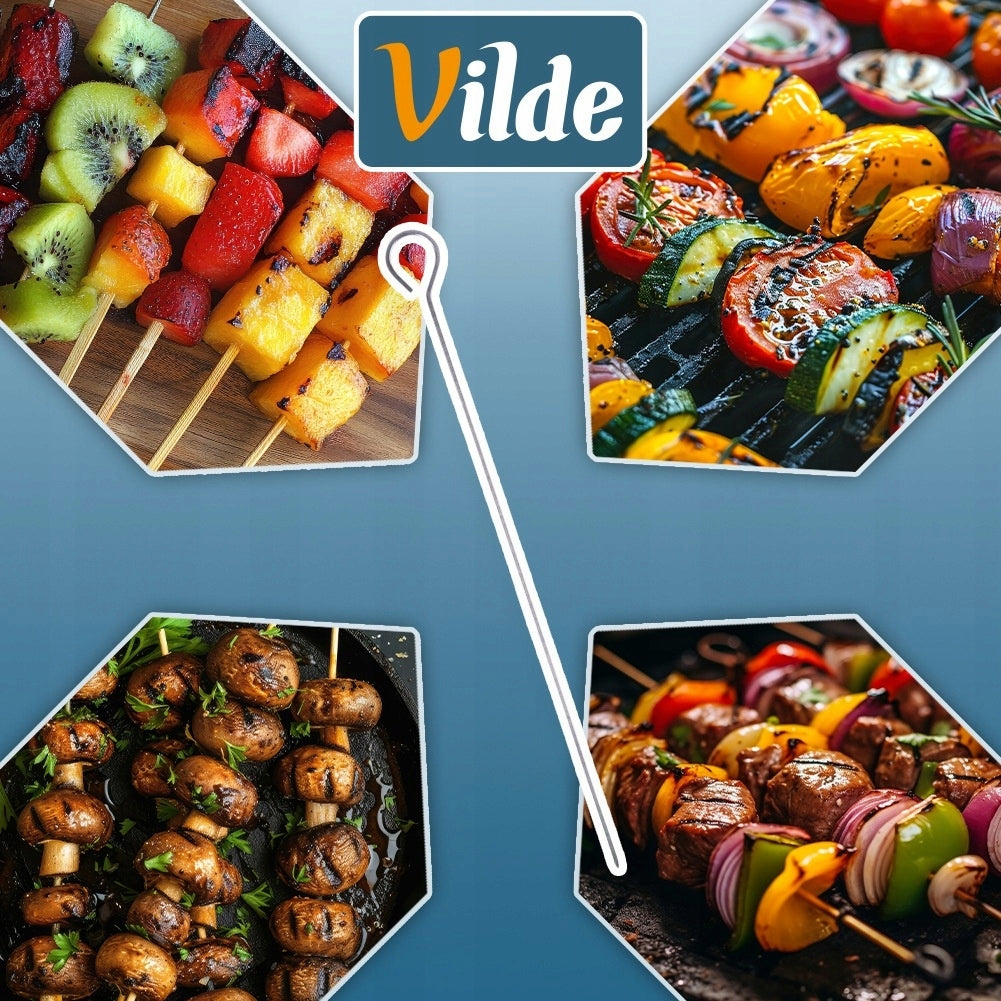 6x SKEWERS grill meat vegetables steel pins 25 cm VILDE Product weight with unit packaging 0.1 kg