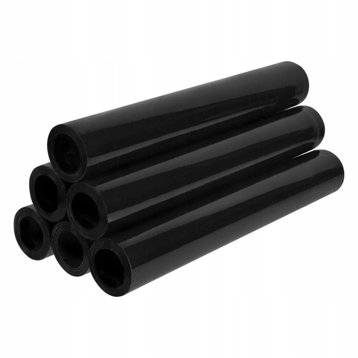 6x STRETCH FILM TUBELESS BLACK OPAQUE CORELESS STRONG XL