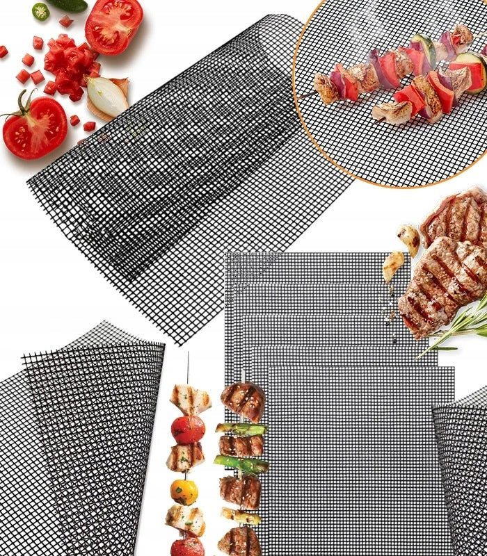6x TEFLON GRILL NET MAT OVEN BAKING RAT FOR FISH MEAT