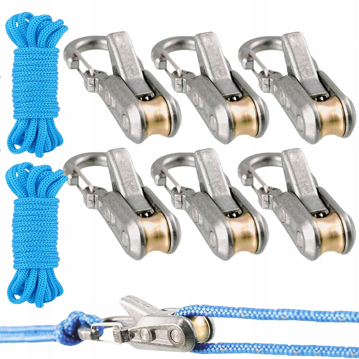 6x Tensioner Links With Brass Tension Release Adjustable + 3M Rope