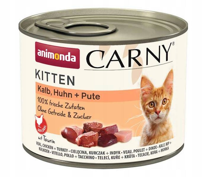 6x200g ANIMONDA CARNY Kitten Wet Food for Kittens Mix of Flavors Brand Animonda