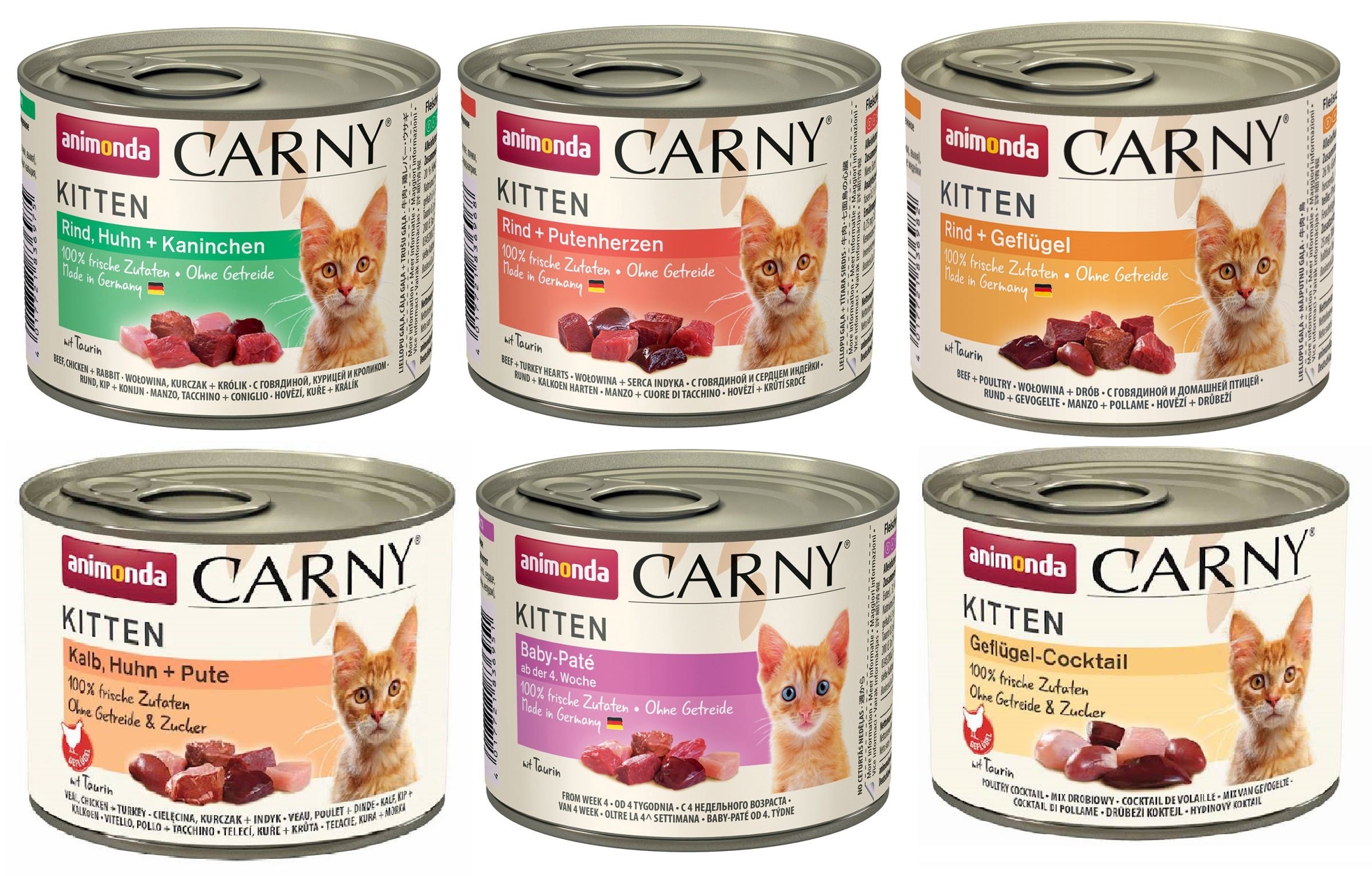 6x200g ANIMONDA CARNY Kitten Wet Food for Kittens Mix of Flavors