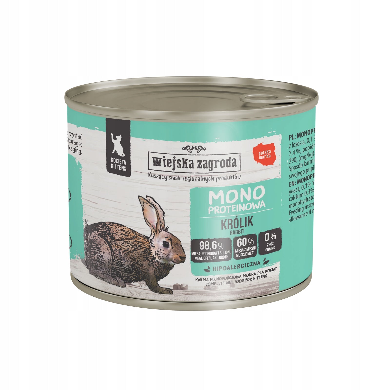 6x200g Wiejska Zagroda wet cat food kitten MIX monoprotein Manufacturer code wz karma dla kocią