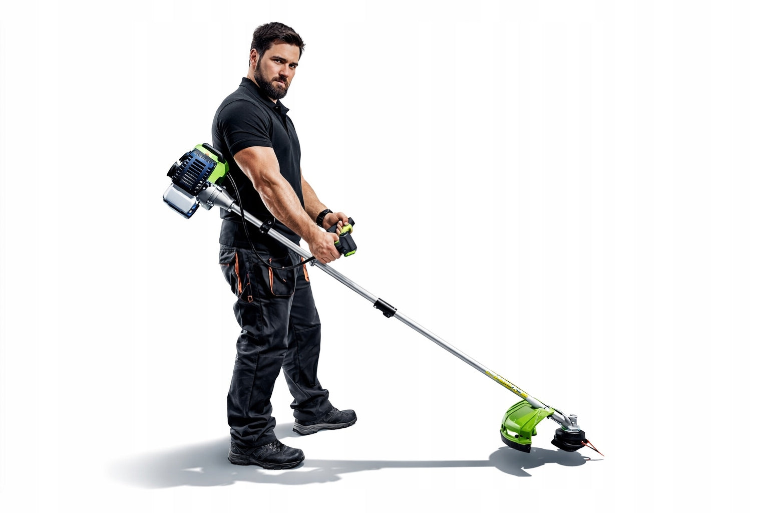 7,1KM COMBUSTION SCYTHE TRIMMER MOWER POWER SHIELD HEAD HARNESS LINE Cutting diameter 38 cm
