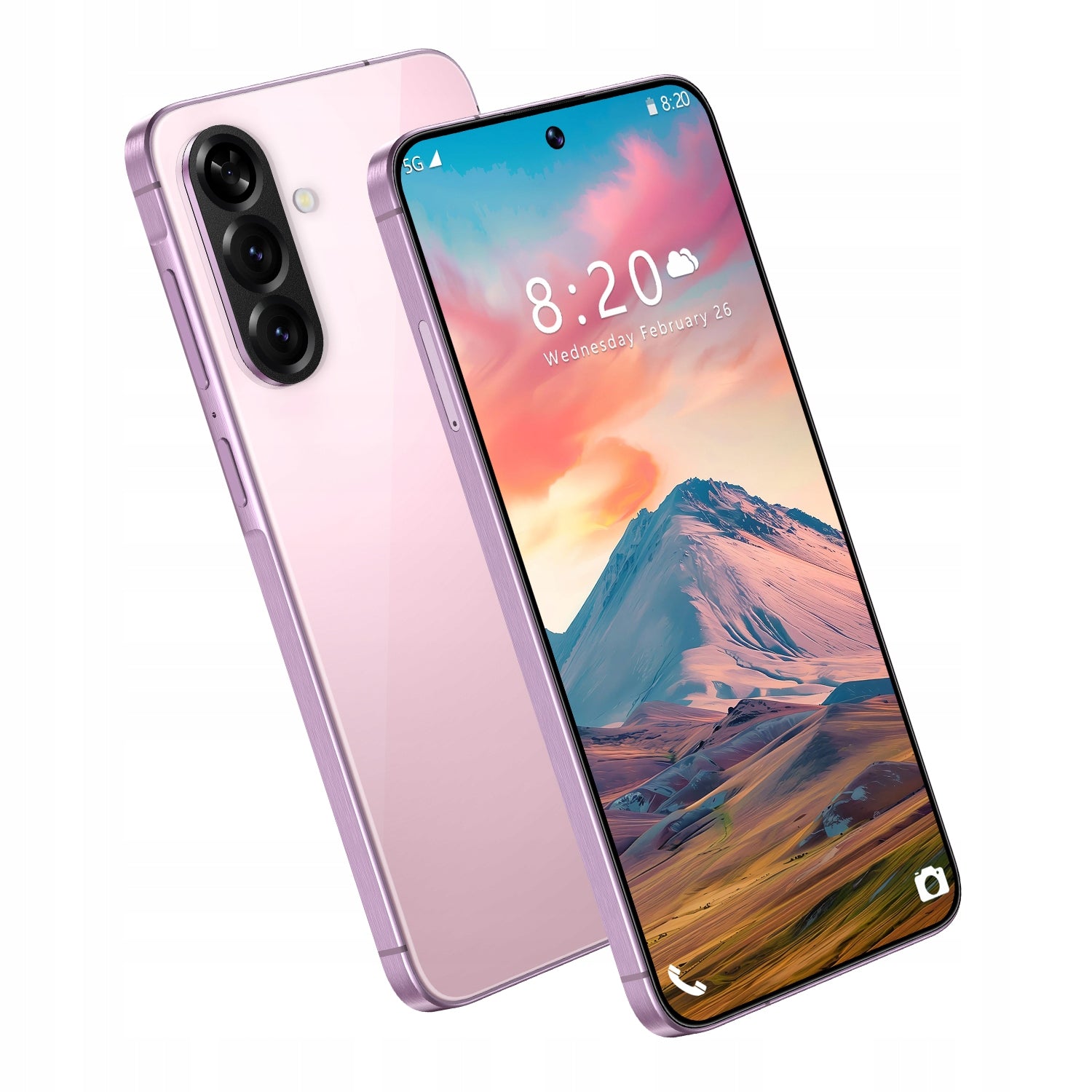 7.3inch Smartphone 12GB RAM+512GB ROM 10 Core Android15.0-Pink, Smartfon Headphones included yes
