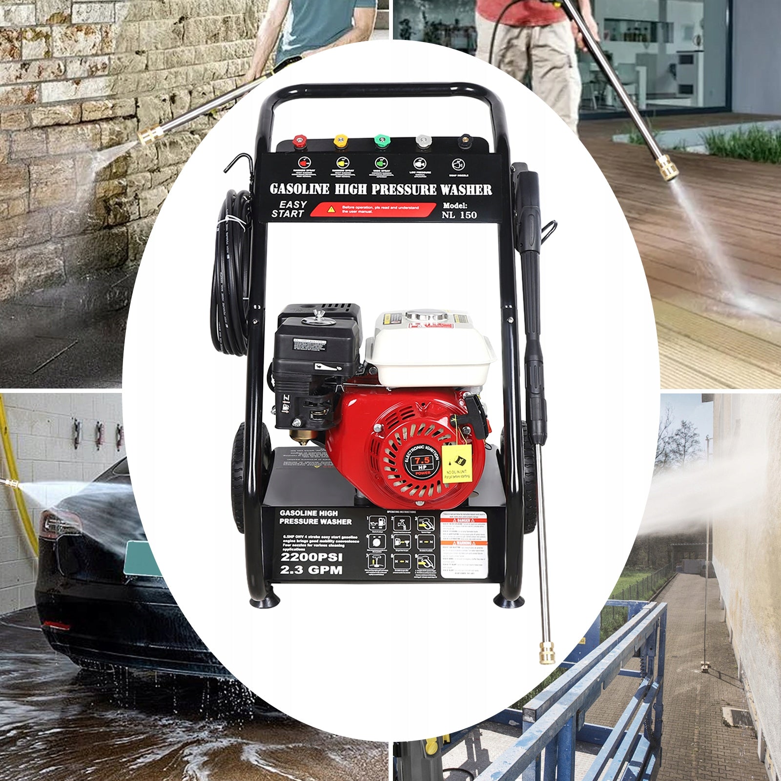 7.5HP 4-STROKE GASOLINE HIGH-PRESSURE WASHER PRESSURE WASHING MACHINE Manufacturer code OT-ZYLLJM-5114-EU