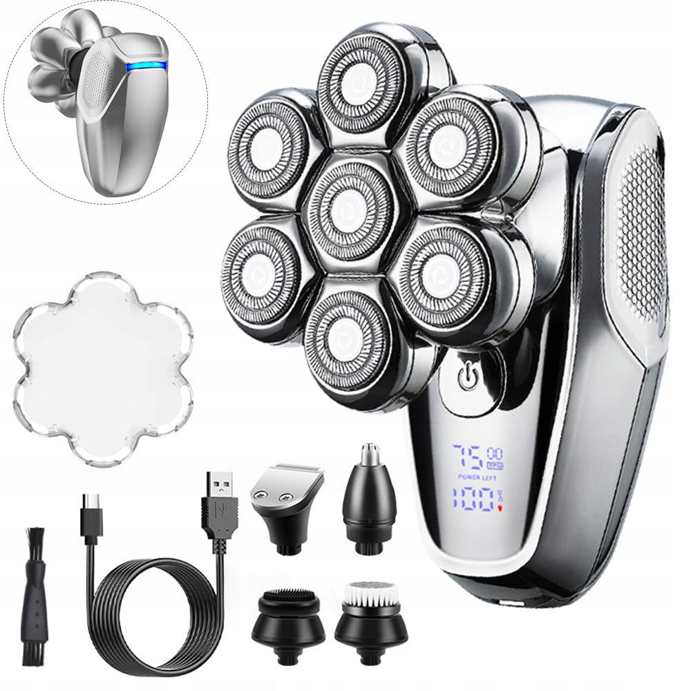 7 Blade Detachable Shaver: 5-in-1 Grooming Kit