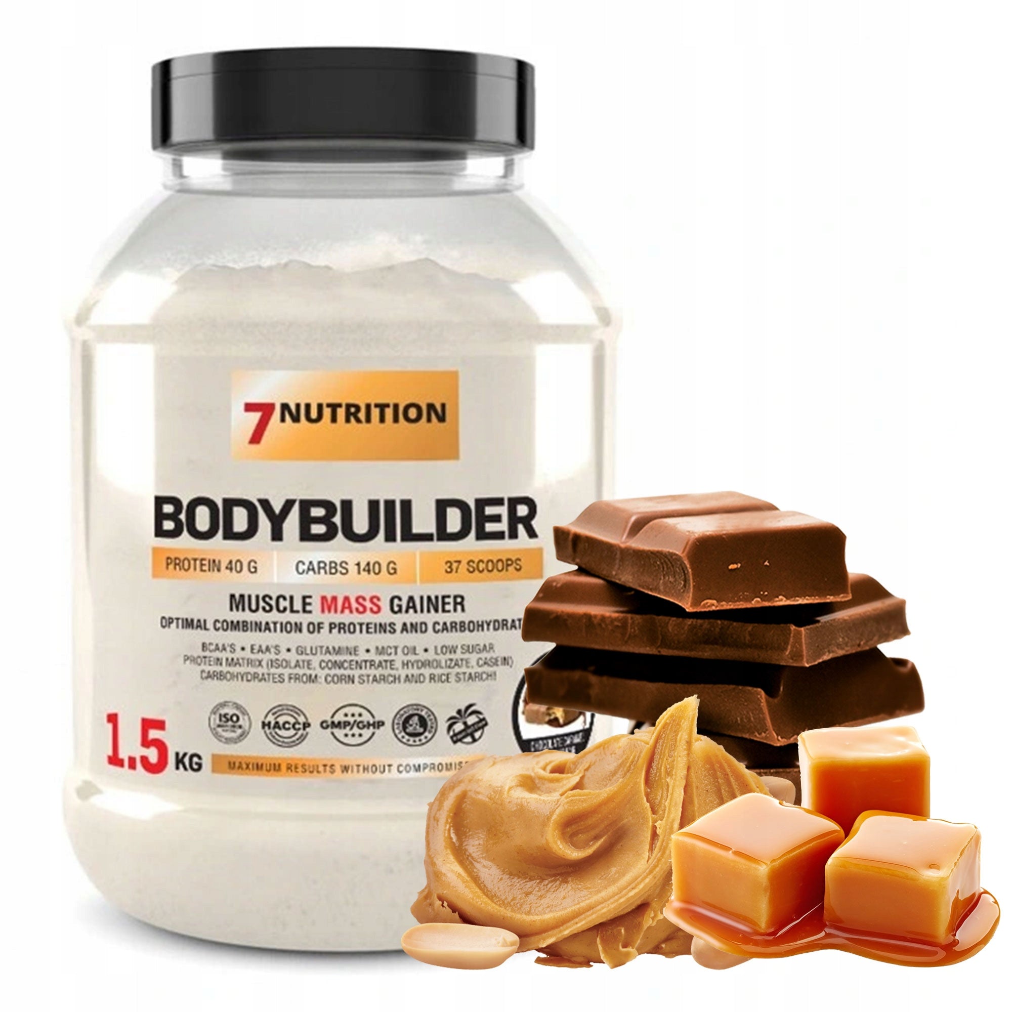 7 NUTRITION BODYBUILDER 1500g - ChocCaPea Expiration date at least six months from the date of purchase