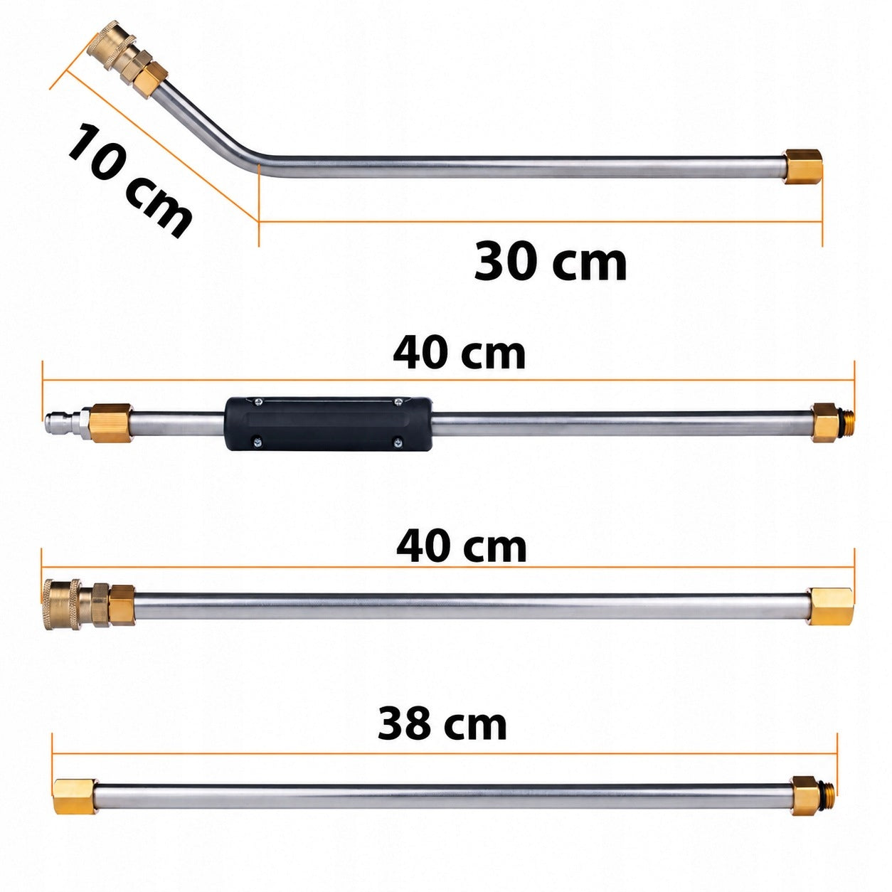 7-PIECE EXTENSION SET FOR PRESSURE WASHER AKCESORIA FOR ROOF GUTTER Packaging status original