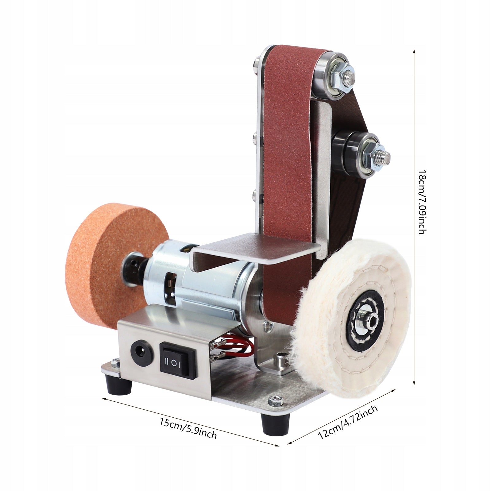 7-Speed Mini Electric Belt Sander 4000-9000RPM for Metal & Wood Packaging status original