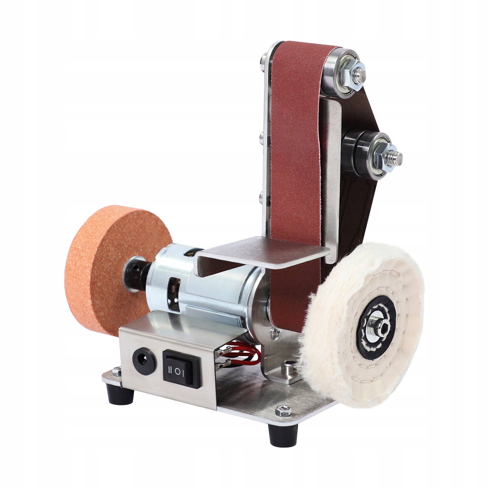 7-Speed Mini Electric Belt Sander 4000-9000RPM for Metal & Wood