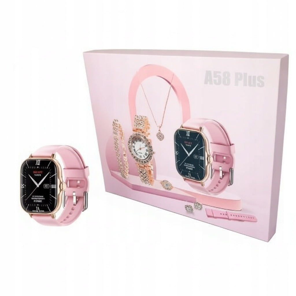 7 in 1 Smartwatch and Jewelry Set A58 Plus Perfect for Gift